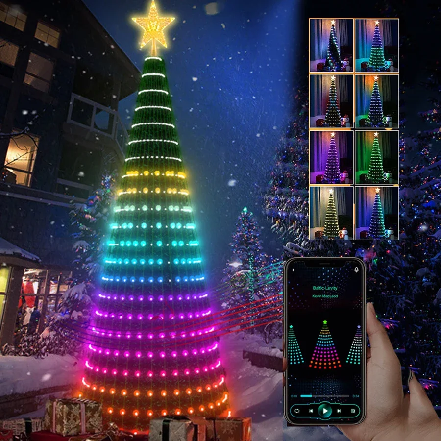 2.1M Smart APP Christmas Tree Light Bluetooth App DIY Text Pictures LED RGB Christmas Tree Fairy Light Tree Waterfall Garland
2.1M Smart APP Christmas Tree Light Bluetooth App DIY Text Pictures LED RGB Christmas Tree Fairy Light Tree Waterfall Garland
