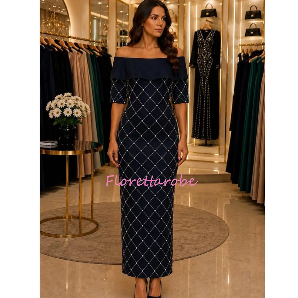 Exquisite Evening Dress Plaid Off The Shoulder Mermaid Ankle Length Luxury Beads Party Dress for Women Prom Gown Customized
Exquisite Evening Dress Plaid Off The Shoulder Mermaid Ankle Length Luxury Beads Party Dress for Women Prom Gown Customized
