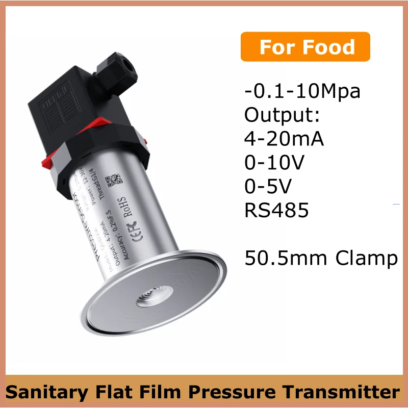 -0.1-10Mpa Food Sanitary Pressure Sensor 4-20mA Hygienic Pressure Transmitter 50.5mm Clamp Pressure Sensor for Olive Seed Oil
-0.1-10Mpa Food Sanitary Pressure Sensor 4-20mA Hygienic Pressure Transmitter 50.5mm Clamp Pressure Sensor for Olive Seed Oil
