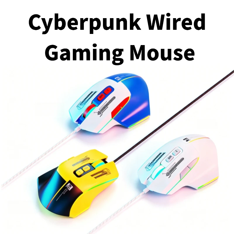 Cyberpunk Mecha Style Wired Gaming Mouse 7 Buttons RGB Light Belt Ergonomic Gamer Mice for PC Laptop Computer Game Office Use
Cyberpunk Mecha Style Wired Gaming Mouse 7 Buttons RGB Light Belt Ergonomic Gamer Mice for PC Laptop Computer Game Office Use