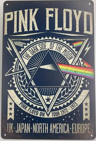 Tin Sign Bar Plaque | Metal Wall Decor Poster | The Dark Side of the Moon in. | Classic Decorative Sign for Home Kitchen Bar Ro