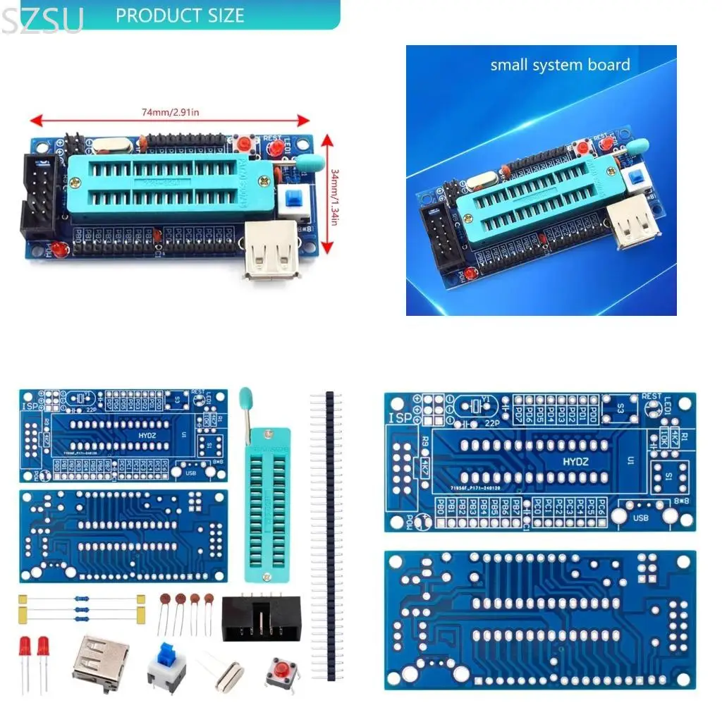 SZSU ATmega8 ATmega48 ATMEGA88 AVR Circuit Board Development Board Module USB Port Electronic Component Accessories
SZSU ATmega8 ATmega48 ATMEGA88 AVR Circuit Board Development Board Module USB Port Electronic Component Accessories
