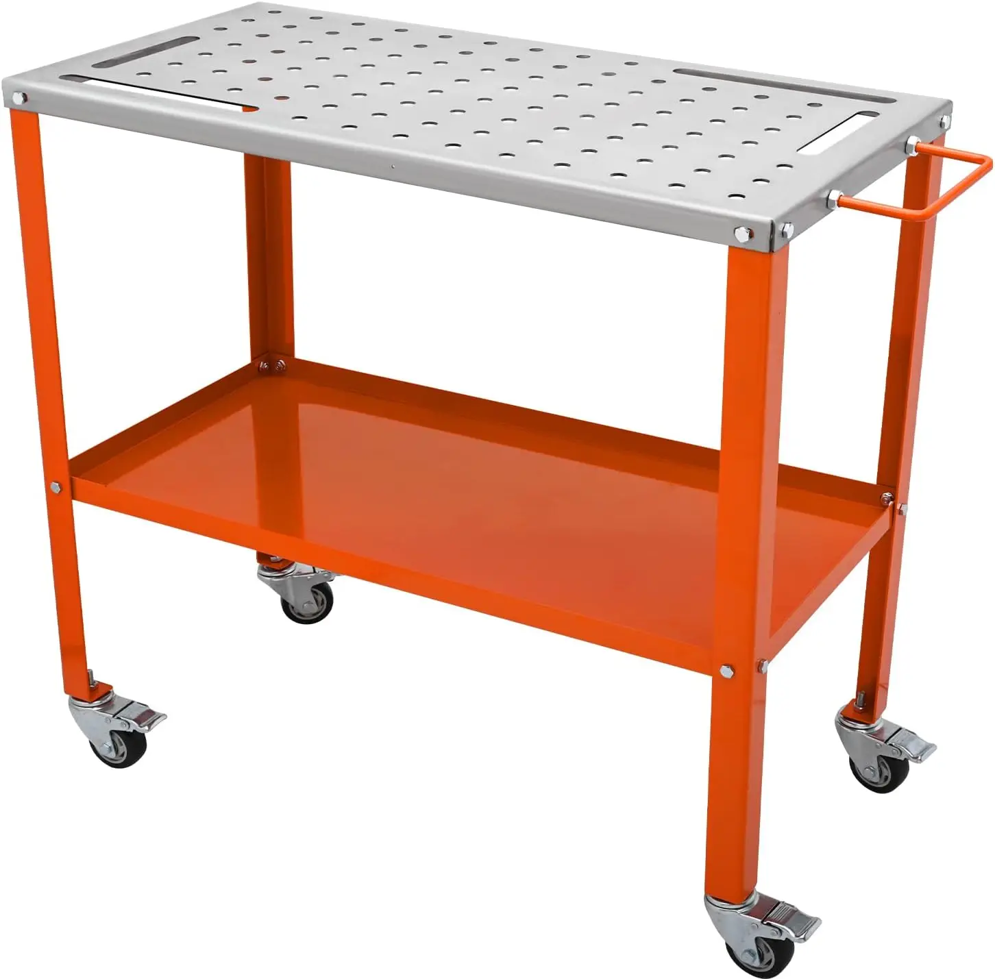 Welding Table 36x18in, 1200lbs Capacity Steel Workbench on Wheels with Lockable Casters, 4 Tool Slots and 5/8in Fixture Holes
Welding Table 36x18in, 1200lbs Capacity Steel Workbench on Wheels with Lockable Casters, 4 Tool Slots and 5/8in Fixture Holes
