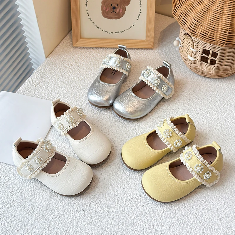 Spring Girl's Princess Shoes Lace Pearl Cute Daily Kid's Flat Shoe Three Colors Anti-slip Lovely Charming Children Shoe 7-12Y
Spring Girl's Princess Shoes Lace Pearl Cute Daily Kid's Flat Shoe Three Colors Anti-slip Lovely Charming Children Shoe 7-12Y