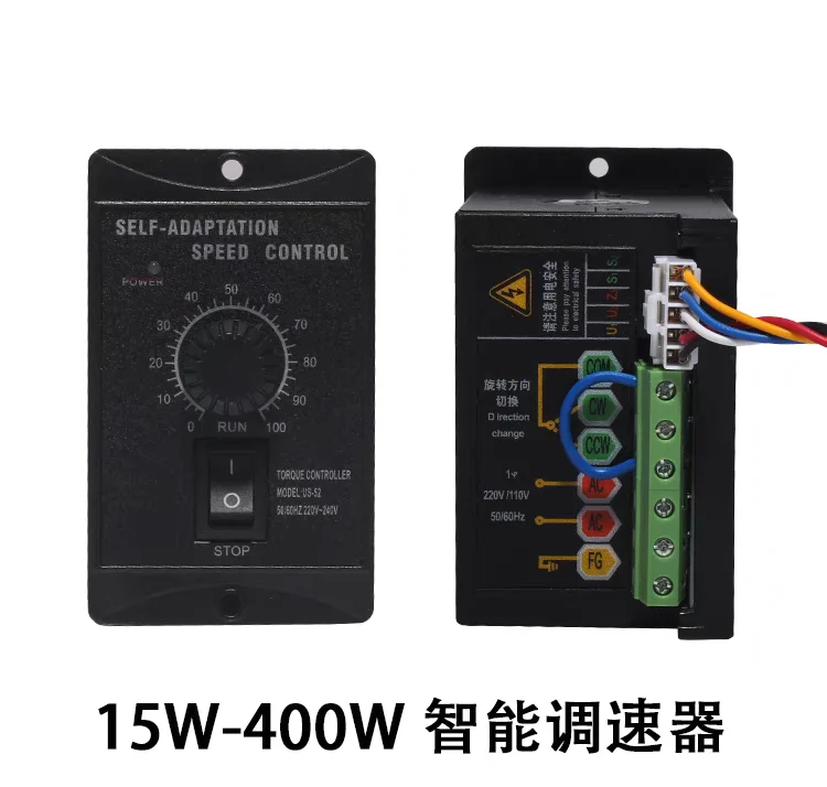 US-52 AC 220V Motor Speed Controller 6W 15W 25W 40W 60W 90W 120W 180W 200W 250W 300W 370W 400W Adjustable Reverse CW CCW Control
US-52 AC 220V Motor Speed Controller 6W 15W 25W 40W 60W 90W 120W 180W 200W 250W 300W 370W 400W Adjustable Reverse CW CCW Control