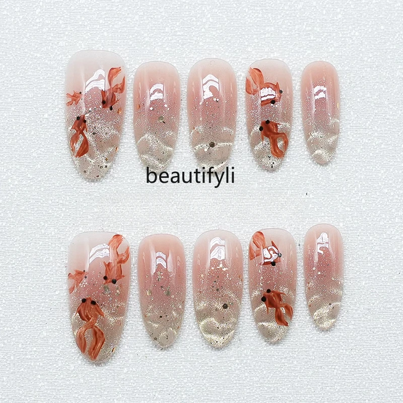 Pure handmade armor New Year's style koi water ripples gentle whitening nail patch
Pure handmade armor New Year's style koi water ripples gentle whitening nail patch
