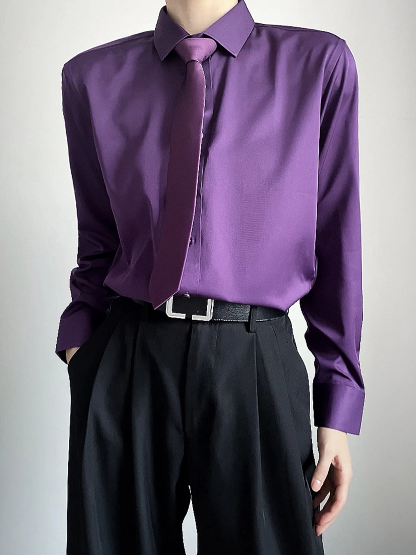 American Retro Pure Color Collar Long Sleeve DK Shirt Casual Men's Spring Autumn High Quality Sensation Purple Shirt
American Retro Pure Color Collar Long Sleeve DK Shirt Casual Men's Spring Autumn High Quality Sensation Purple Shirt