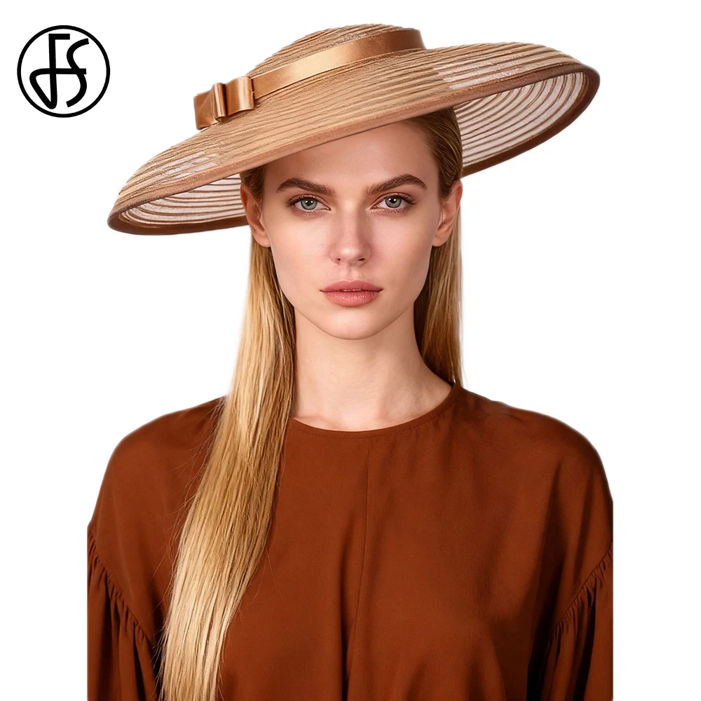 FS White Brown Summer Beach Sun Hats For Women Wide Brim Kentucky Derby Hat With Bowknot Tea Party Fascinators Cap Chapeau Femme
FS White Brown Summer Beach Sun Hats For Women Wide Brim Kentucky Derby Hat With Bowknot Tea Party Fascinators Cap Chapeau Femme