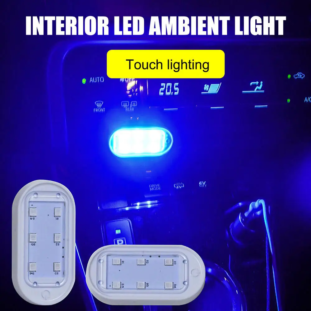 2pcs Car LED Touch Lights For Door Foot Trunk Storage Box USB Charging Car Light Reading Lamps RGB Multicolour Atmosphere Lamp
2pcs Car LED Touch Lights For Door Foot Trunk Storage Box USB Charging Car Light Reading Lamps RGB Multicolour Atmosphere Lamp