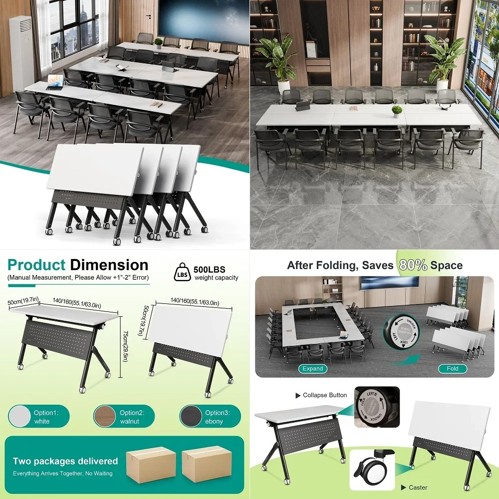 Conference Table,Modular Conference Room Tables with Wheels ,Stackable Flip Top Mobile Training Table,Seminar Meeting Tables wi
Conference Table,Modular Conference Room Tables with Wheels ,Stackable Flip Top Mobile Training Table,Seminar Meeting Tables wi