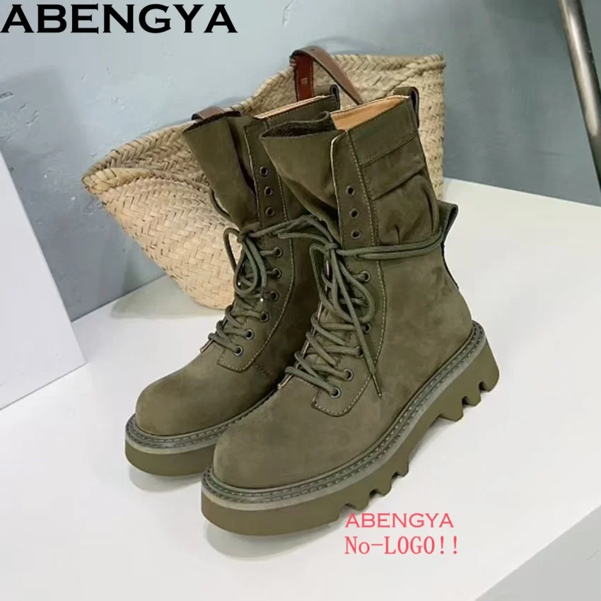 Осенние замшевые кожаные ботильоны на шнуровке для женщин, короткие ботинки челси на толстой подошве и платформе, повседневная обувь, женские рыцарские ботинки на плоской подошве 
Осенние замшевые кожаные ботильоны на шнуровке для женщин, короткие ботинки челси на толстой подошве и платформе, повседневная обувь, женские рыцарские ботинки на плоской подошве