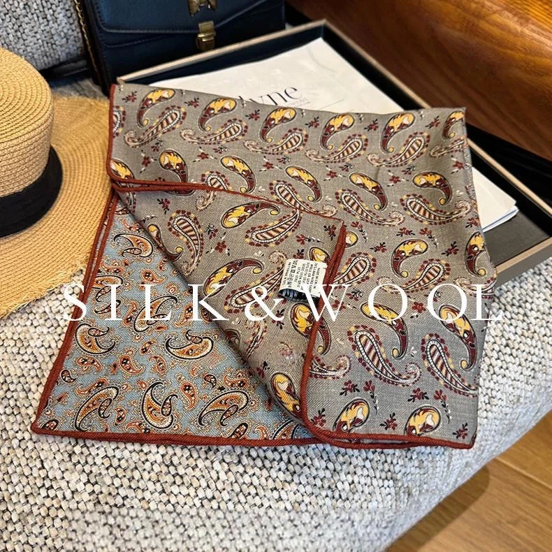 2026 Ethnic 70% Wool 30% Silk Scarf for Women Luxury Brand Vintage Classic Paisley Print Paisley Patchwork Neck Scarves
2026 Ethnic 70% Wool 30% Silk Scarf for Women Luxury Brand Vintage Classic Paisley Print Paisley Patchwork Neck Scarves