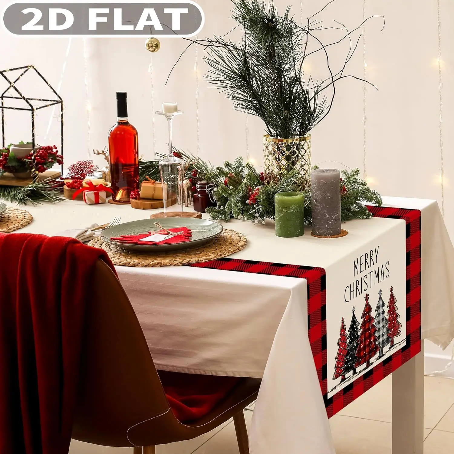 1pc Christmas Table Runner,14x72inch Buffalo Plaid Merry Christmas Nutcracker, Gnome, Snowman, Christmas Tree Table Runners
1pc Christmas Table Runner,14x72inch Buffalo Plaid Merry Christmas Nutcracker, Gnome, Snowman, Christmas Tree Table Runners