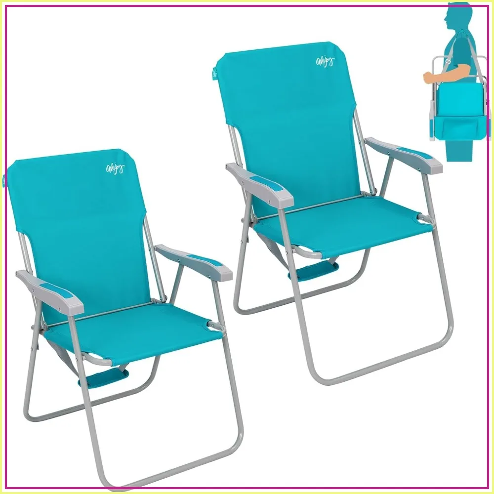 Folding Beach Chair for Adults, Lightweight with Shoulder Straps, High Back, Hard Armrest, Supports 300lbs
Folding Beach Chair for Adults, Lightweight with Shoulder Straps, High Back, Hard Armrest, Supports 300lbs