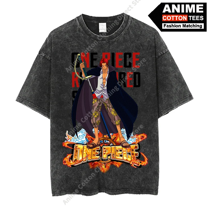 Anime ONE PIECE - Red Hair Shanks Print T Shirts y2k Harajuku Hip Hop Street Men / Women Short Sleeve Cotton Vintage Loose Tees 
Anime ONE PIECE - Red Hair Shanks Print T Shirts y2k Harajuku Hip Hop Street Men / Women Short Sleeve Cotton Vintage Loose Tees