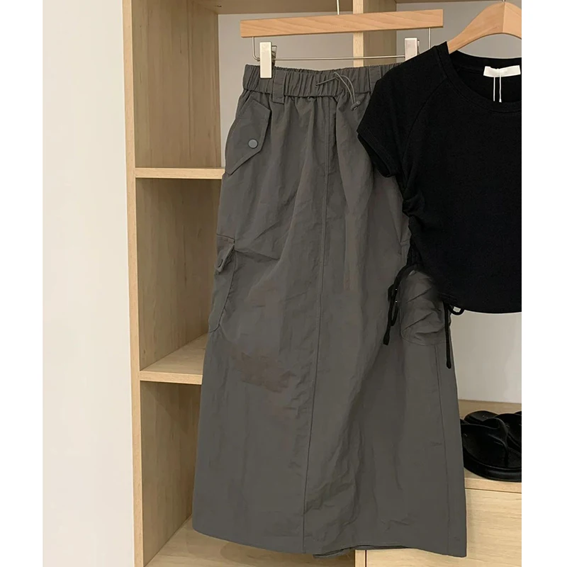 Faionable High Waist Dstring Women's Skirt Ele Design Pure Color Slimming Versatile A-Line Long Skirt
Faionable High Waist Dstring Women's Skirt Ele Design Pure Color Slimming Versatile A-Line Long Skirt