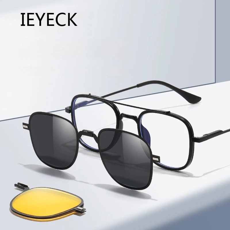 IEYECK 3 в 1, мужские очки в оправе с магнитной клипсой, поляризационные солнцезащитные очки, женские оптические очки по рецепту, очки для близорукости, UV400
IEYECK 3 в 1, мужские очки в оправе с магнитной клипсой, поляризационные солнцезащитные очки, женские оптические очки по рецепту, очки для близорукости, UV400