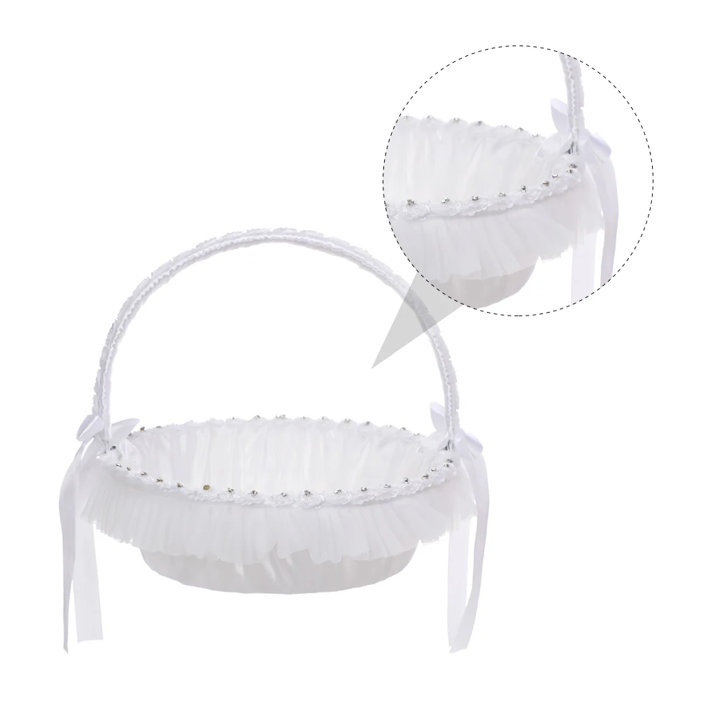 1pc Lace Flower Basket Wedding Decorations Elegant Polyester Bridal Party Accessories Reusable Romantic Storage
1pc Lace Flower Basket Wedding Decorations Elegant Polyester Bridal Party Accessories Reusable Romantic Storage