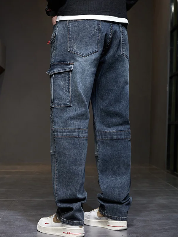 Loose Straight Leg Men's Jeans Multi-ket Workwear Sle Casual Loose Fit mid Waist Zipper Closure Youth Jeans Denim Pants
Loose Straight Leg Men's Jeans Multi-ket Workwear Sle Casual Loose Fit mid Waist Zipper Closure Youth Jeans Denim Pants