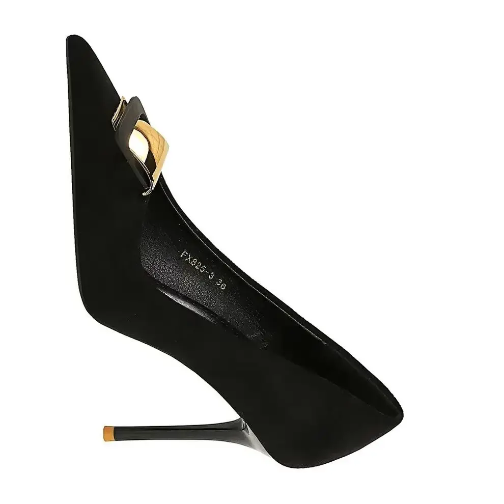 BIGTREE Shoes Women 9cm High Heels Wedding Replica Pumps Lady Luxury Designer Metal Buckle High Heels Stiletto Black Prom Shoes 
BIGTREE Shoes Women 9cm High Heels Wedding Replica Pumps Lady Luxury Designer Metal Buckle High Heels Stiletto Black Prom Shoes