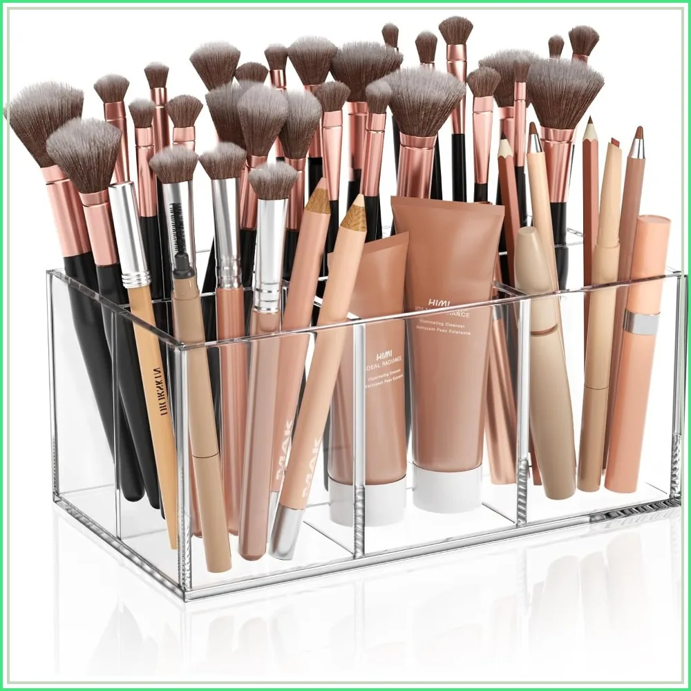 Acrylic 6-Slot Clear Makeup Brush Holder Organizer for Vanity Countertop Cosmetic Storage
Acrylic 6-Slot Clear Makeup Brush Holder Organizer for Vanity Countertop Cosmetic Storage