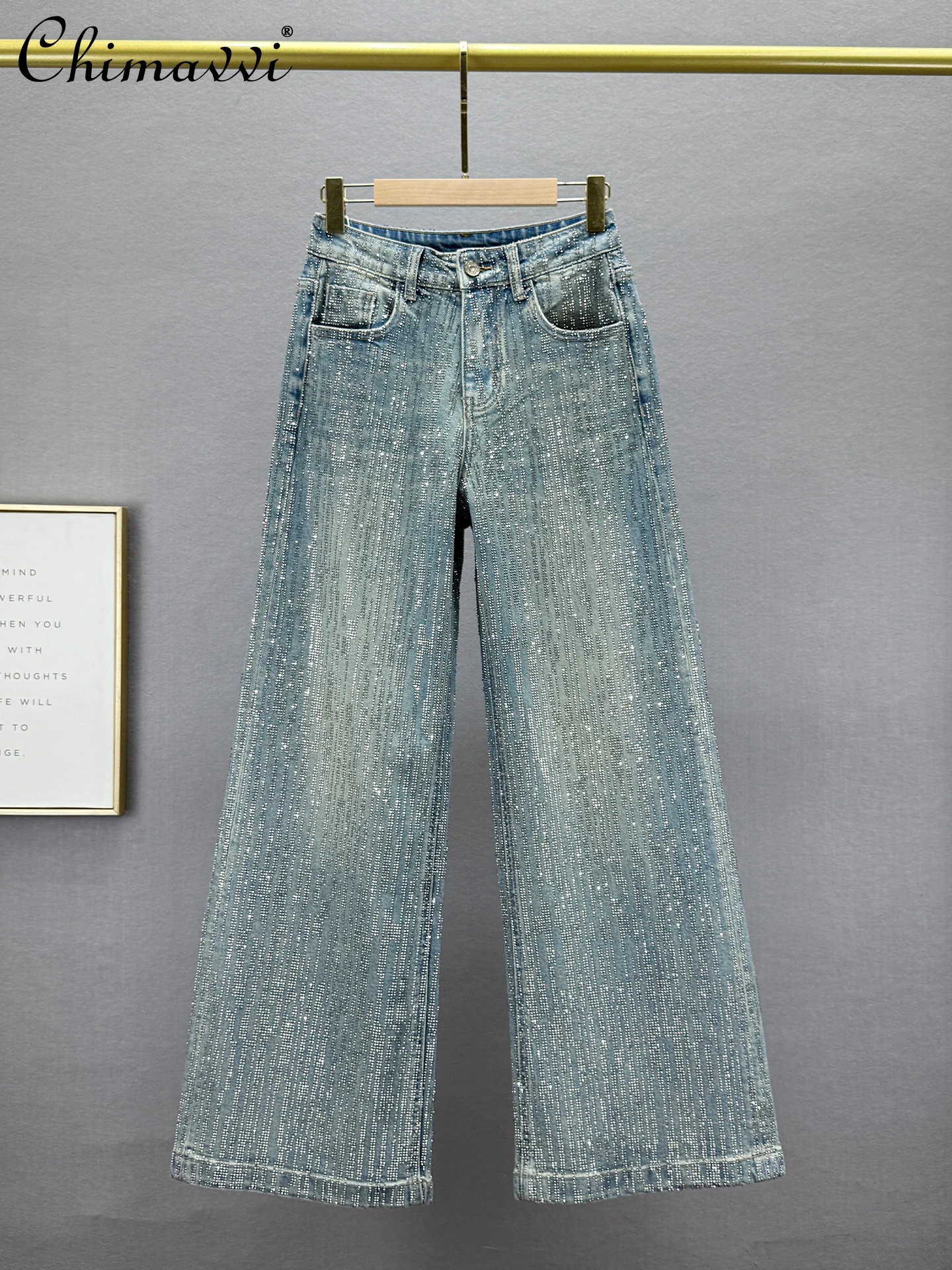 Heavy Full Rhinestone Jeans Women Extended Length 2026 Spring New High-Waisted Loose Slim European Style Wide-Leg Pants
Heavy Full Rhinestone Jeans Women Extended Length 2026 Spring New High-Waisted Loose Slim European Style Wide-Leg Pants