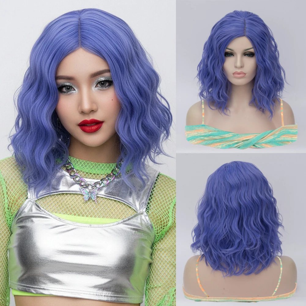 Short Curly Middle Part Blue Synthetic Wig for Women High Temperature Fiber Daily Cosplay Use
Short Curly Middle Part Blue Synthetic Wig for Women High Temperature Fiber Daily Cosplay Use