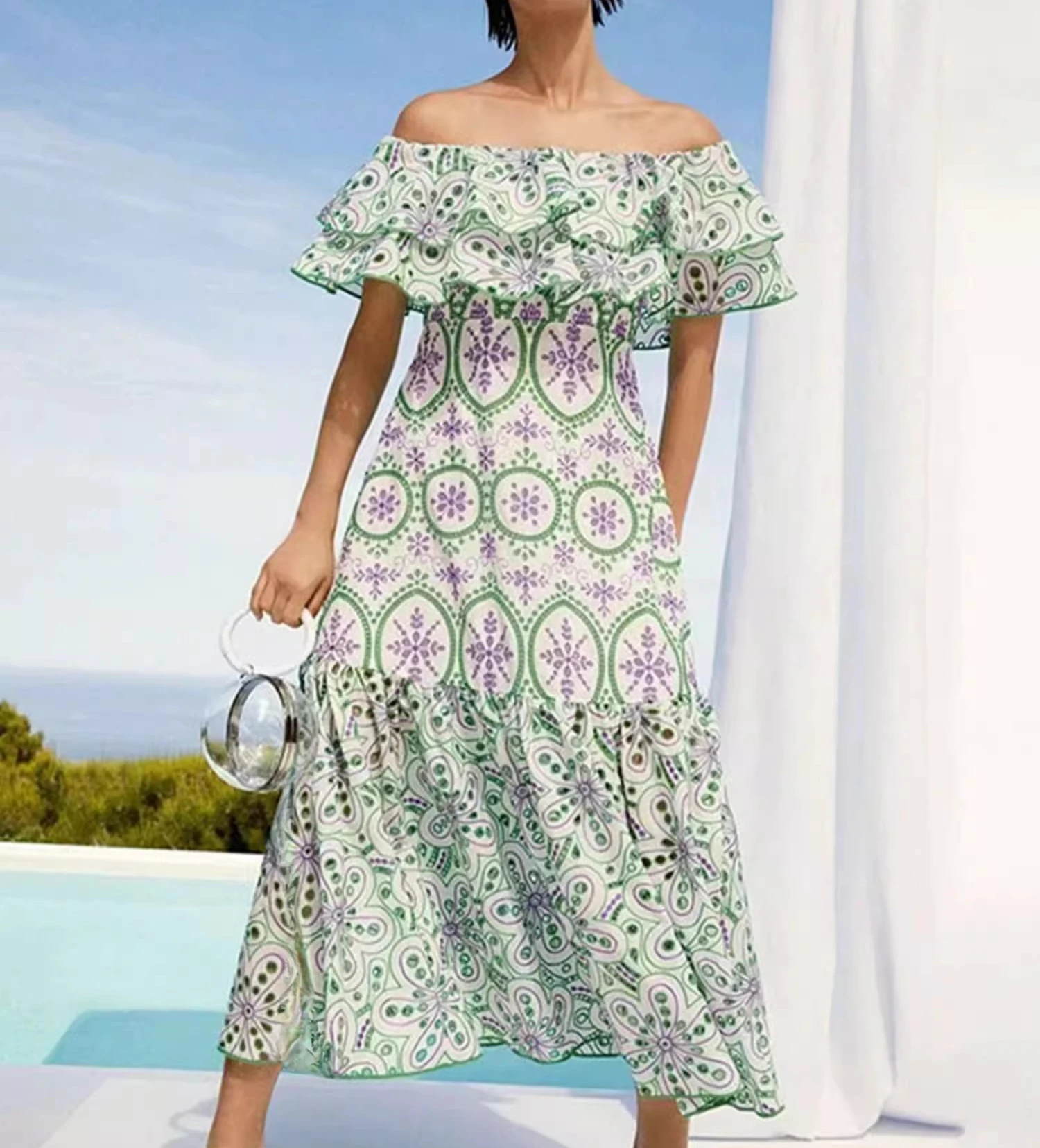 BOHO Summer Vacation Green Dress Women Floral Embroidery Vintage Clothing Ladies Elegant Strapless Ruffles Bodycon Dresses Party
BOHO Summer Vacation Green Dress Women Floral Embroidery Vintage Clothing Ladies Elegant Strapless Ruffles Bodycon Dresses Party