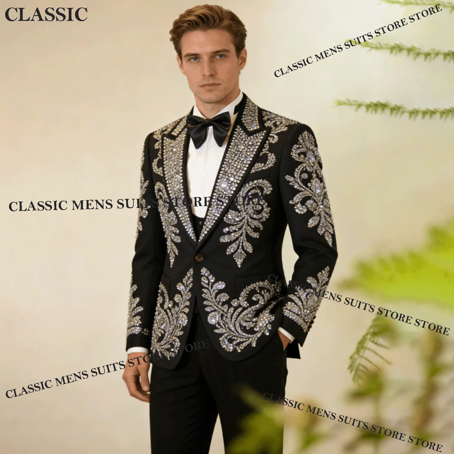 Customized Elegant Sequin Men Suits Glitter Rhinestone Crystal Wedding Tuxedos Slim Ropa hombre 3 Pieces Sets Groom Male Blazers
Customized Elegant Sequin Men Suits Glitter Rhinestone Crystal Wedding Tuxedos Slim Ropa hombre 3 Pieces Sets Groom Male Blazers