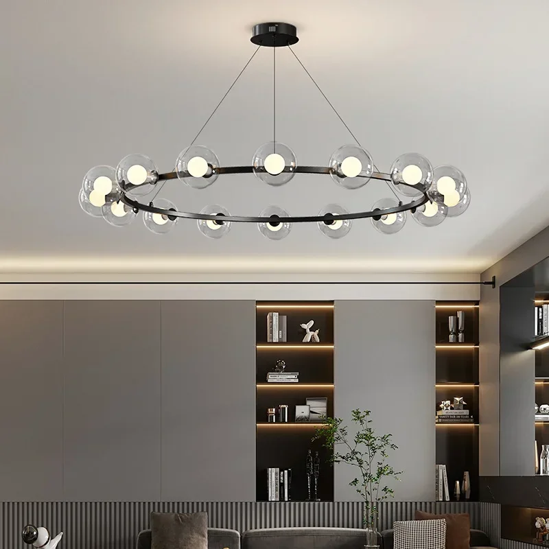 SANDYHA Nordic Glass Ball Pendant Lights Circular Ring Hanging Chandelier Living Room Bedroom Decoration Dining Table Lighting
SANDYHA Nordic Glass Ball Pendant Lights Circular Ring Hanging Chandelier Living Room Bedroom Decoration Dining Table Lighting