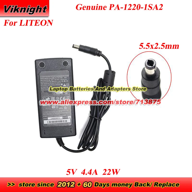 Подлинный PA-1220-1SA2 Адаптер переменного тока 5V 4.4A 22W PA-1220-1SA1 для Liteon LIN200300YK с блоком питания с наконечником 5.5 x 2.5 мм
Подлинный PA-1220-1SA2 Адаптер переменного тока 5V 4.4A 22W PA-1220-1SA1 для Liteon LIN200300YK с блоком питания с наконечником 5.5 x 2.5 мм