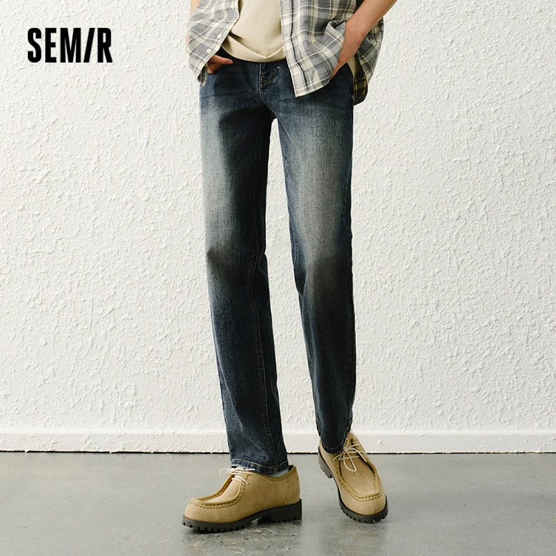 Джинсы Semir, мужские винтажные потертые прямые брюки, весна 2025, новый стильный джинсовый материал для уличной одежды и поездок на работу
Джинсы Semir, мужские винтажные потертые прямые брюки, весна 2025, новый стильный джинсовый материал для уличной одежды и поездок на работу
