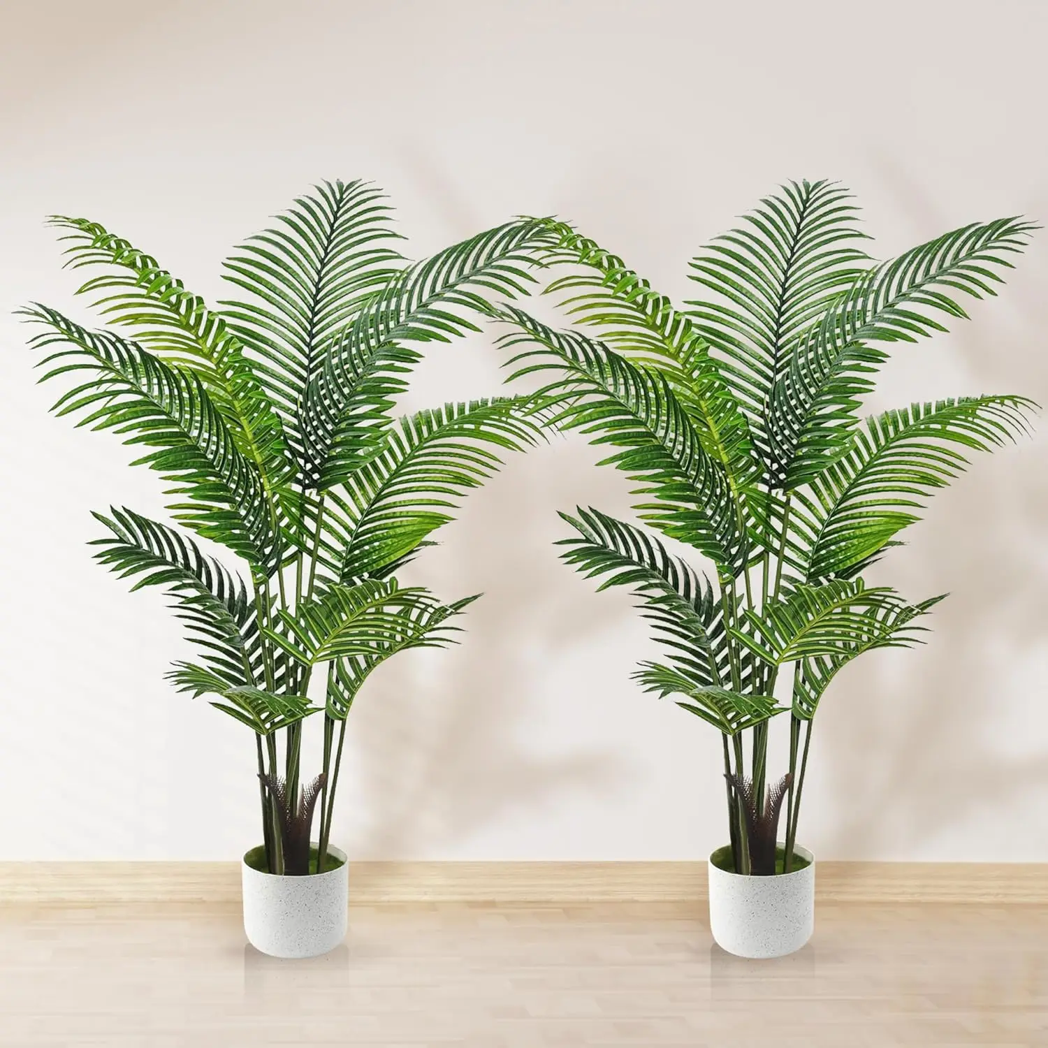Artificial Palm Tree 4FT 2 Pack with White Planter, Faux Areca Floor Plant for Indoor Home Office Living Room Decor
Artificial Palm Tree 4FT 2 Pack with White Planter, Faux Areca Floor Plant for Indoor Home Office Living Room Decor