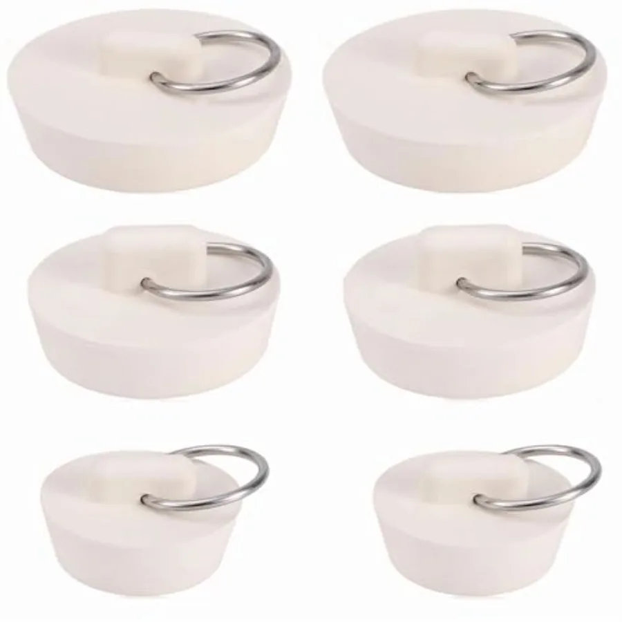 Sink Drain Plugs, 6-Piece Rubber Stoppers Set with Hanging Loops, 3 Sizes for Kitchen Bathroom Laundry and Utility Sinks
Sink Drain Plugs, 6-Piece Rubber Stoppers Set with Hanging Loops, 3 Sizes for Kitchen Bathroom Laundry and Utility Sinks