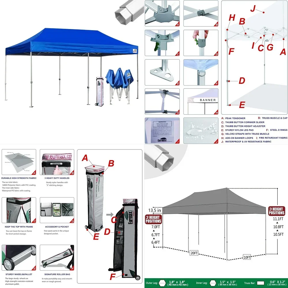USA Pro 10x20 Pop Up Canopy Wedding Party Tent Instant Outdoor Gazebo Pavilion Canopies BBQ Cater Events Aluminum Frame Commerc
USA Pro 10x20 Pop Up Canopy Wedding Party Tent Instant Outdoor Gazebo Pavilion Canopies BBQ Cater Events Aluminum Frame Commerc