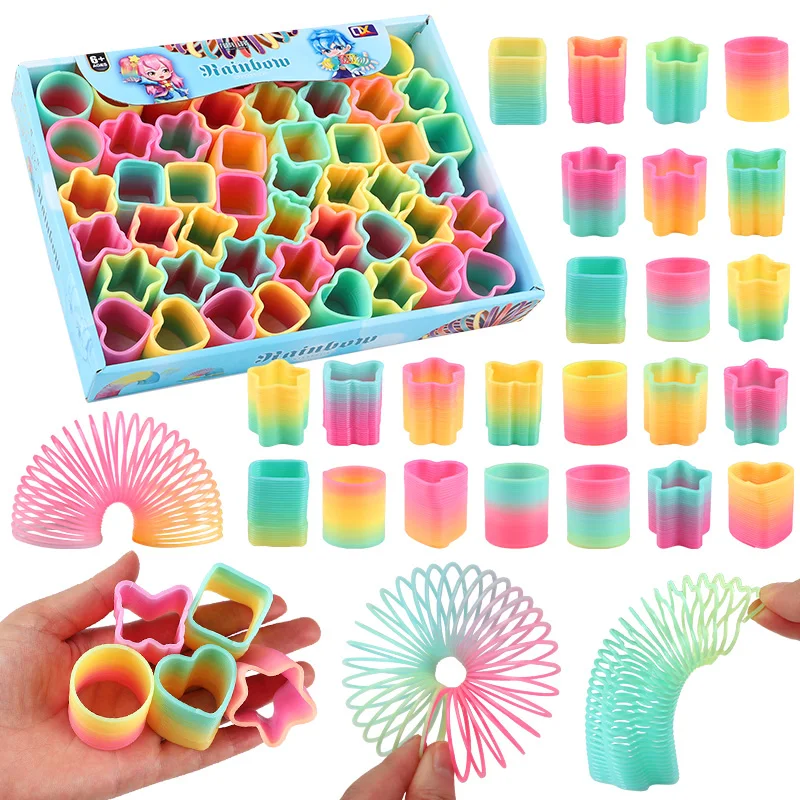 12pcs Random Colored Irregular Spring Ring Heart-shaped Butterfly Stars Flower Circular Squares Magic Props Birthday Party Gifts
12pcs Random Colored Irregular Spring Ring Heart-shaped Butterfly Stars Flower Circular Squares Magic Props Birthday Party Gifts
