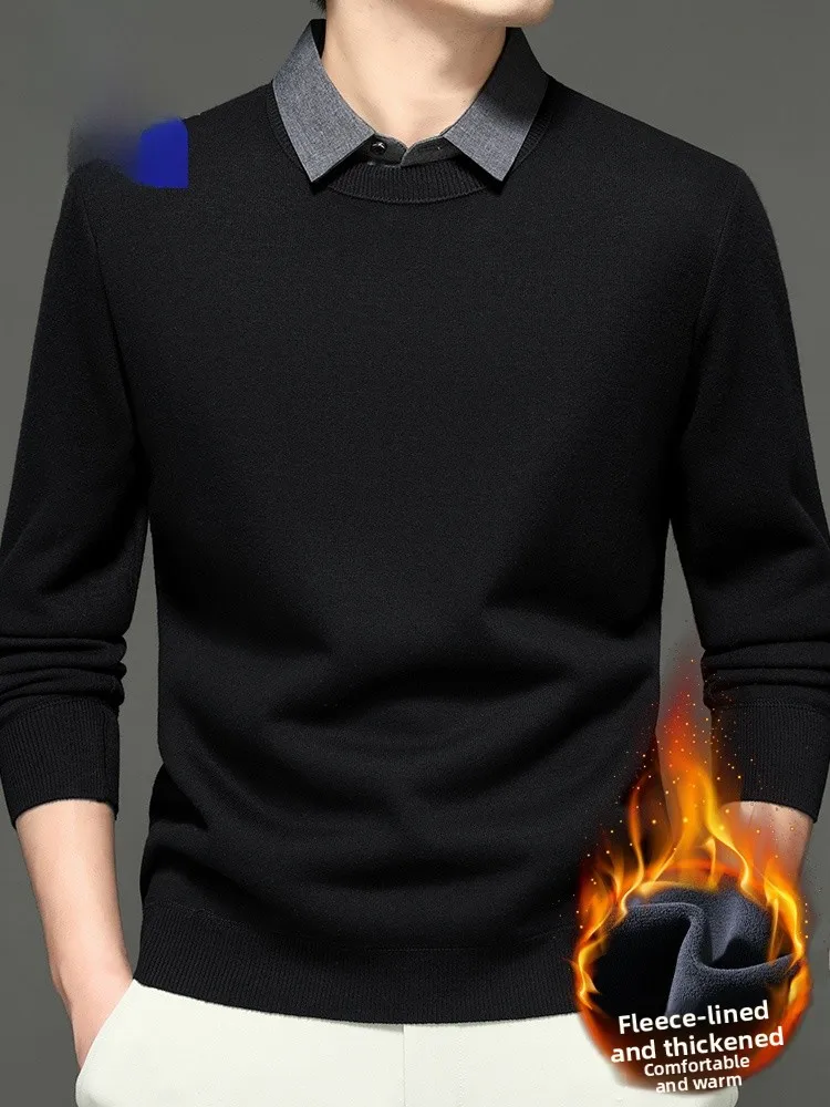 Мужской вязаный свитер Lormen с шерстяным воротником и воротником Fce на подкладке, однотонный модный городской зимний повседневный костюм
Мужской вязаный свитер Lormen с шерстяным воротником и воротником Fce на подкладке, однотонный модный городской зимний повседневный костюм