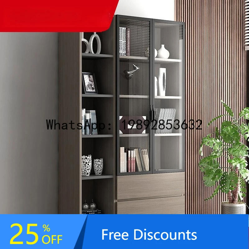 CZ Modern Minimalist Glass Door Bookcase Study Room with Drawer Side Cabinet Storage Organizer
CZ Modern Minimalist Glass Door Bookcase Study Room with Drawer Side Cabinet Storage Organizer