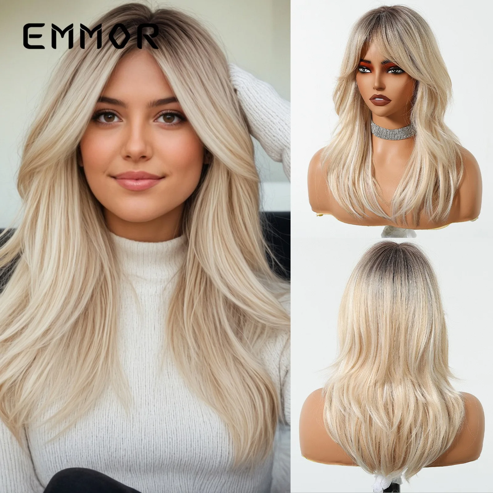 Brown Curly Wig with Curtain Bangs - 24" European Beach Waves Full Lace Wig, Natural Hairline & Adjustable Breathable Cap
Brown Curly Wig with Curtain Bangs - 24" European Beach Waves Full Lace Wig, Natural Hairline & Adjustable Breathable Cap