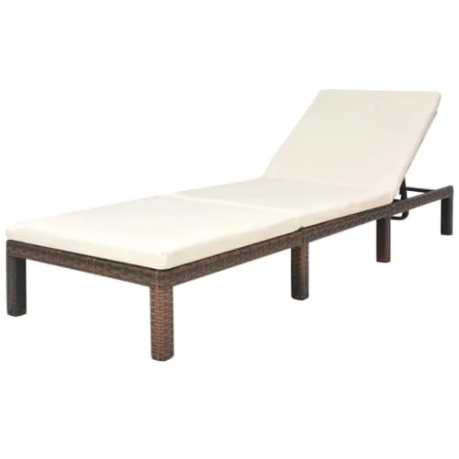 Sun Lounger, Outdoor Chaise Lounge Chair with Adjustable Backrest and Cushion, PE Poly Rattan Recliner for Patio, Garden, and P
Sun Lounger, Outdoor Chaise Lounge Chair with Adjustable Backrest and Cushion, PE Poly Rattan Recliner for Patio, Garden, and P