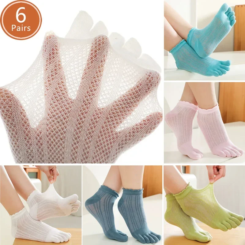 6 Pairs Summer Ankle Toe Socks Women Girl Cotton Thin Hollow Mesh Breathable Cool Solid Cute Simple Casual Soft Five Finger Sock
6 Pairs Summer Ankle Toe Socks Women Girl Cotton Thin Hollow Mesh Breathable Cool Solid Cute Simple Casual Soft Five Finger Sock