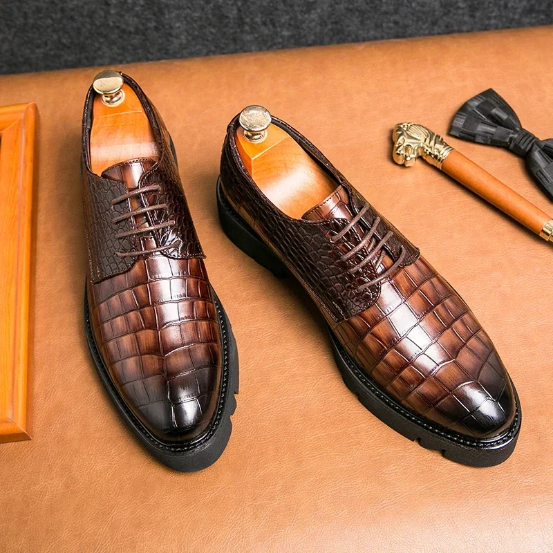Derby Shoes Men PU Stone Pattern Thick Sole Anti Slip Lacing Professional Classic Business Formal Men Shoes
Derby Shoes Men PU Stone Pattern Thick Sole Anti Slip Lacing Professional Classic Business Formal Men Shoes