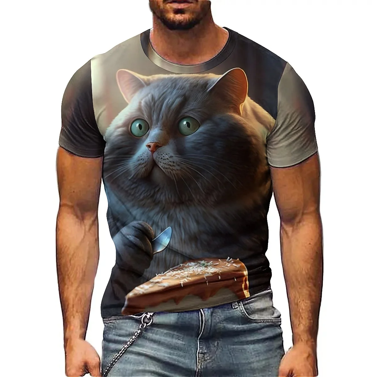 Street Style Men's 3D Printed Short-Sleeved T-Shirt, Soft and Comfortable Fabric, Men's Short-Sleeved Printed Pullover
Street Style Men's 3D Printed Short-Sleeved T-Shirt, Soft and Comfortable Fabric, Men's Short-Sleeved Printed Pullover