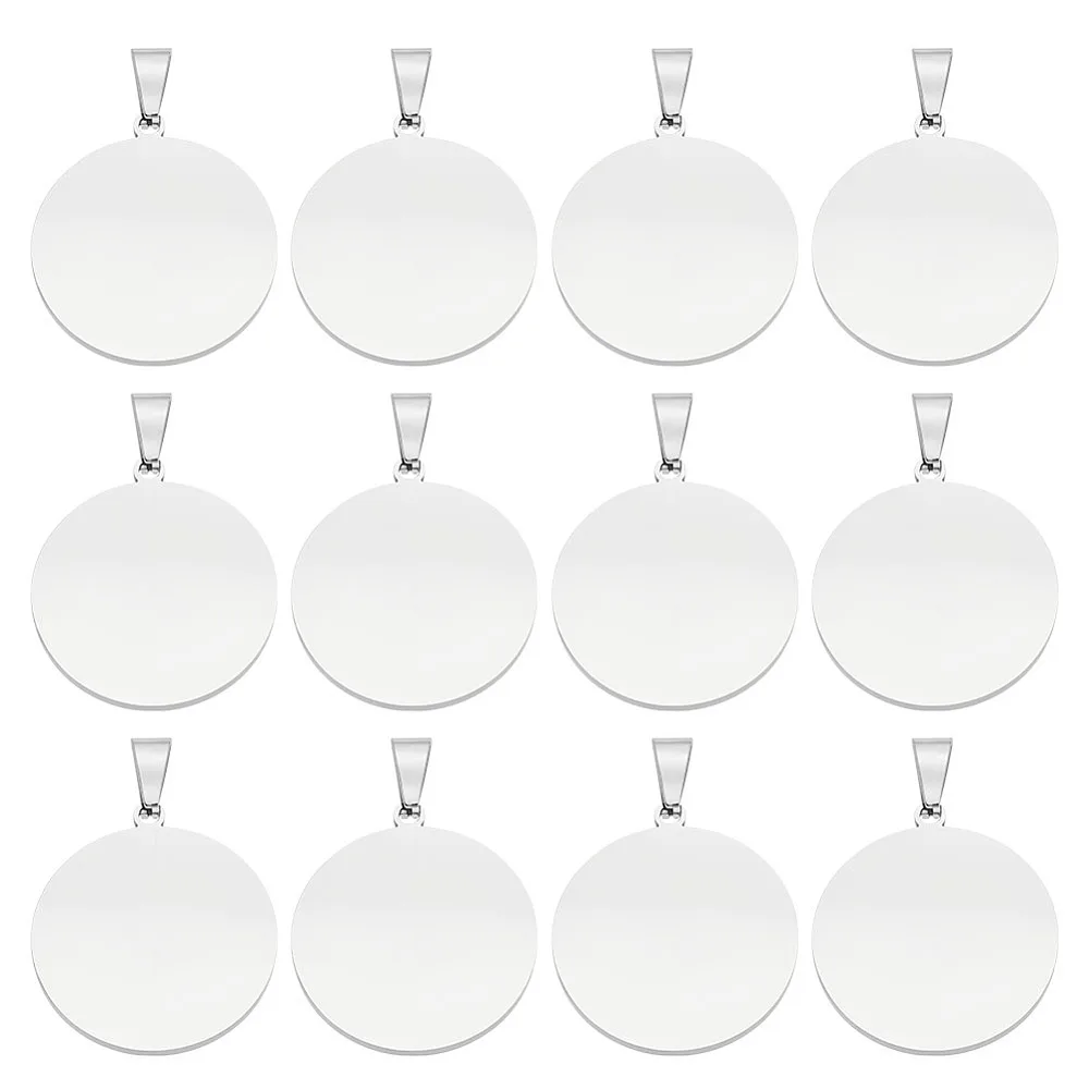12Pcs 304 Stainless Steel Pendants Manual Polishing Stamping Blank Tag Flat Round Stainless Steel Color 34x30x1.8mm
12Pcs 304 Stainless Steel Pendants Manual Polishing Stamping Blank Tag Flat Round Stainless Steel Color 34x30x1.8mm