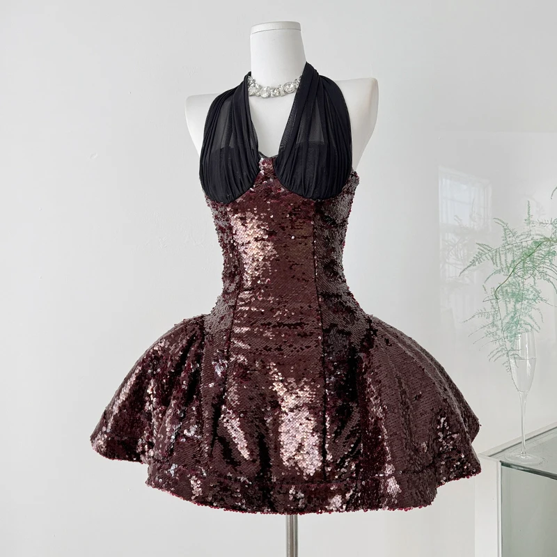 Женское прозрачное облегающее мини-платье без рукавов с пайетками, сексуальное блестящее сетчатое платье со рюшами, вечерние платья на выход, бальное платье, винно-красное платье
Женское прозрачное облегающее мини-платье без рукавов с пайетками, сексуальное блестящее сетчатое платье со рюшами, вечерние платья на выход, бальное платье, винно-красное платье