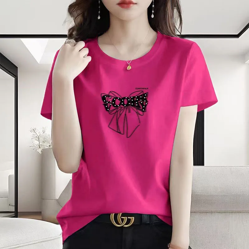 Summer Short Sleeve T-Shirt Women Wear Loose, Slim, Age-Reducing, Versatile Temperament, Fashionable Women's T-Shirt
Summer Short Sleeve T-Shirt Women Wear Loose, Slim, Age-Reducing, Versatile Temperament, Fashionable Women's T-Shirt