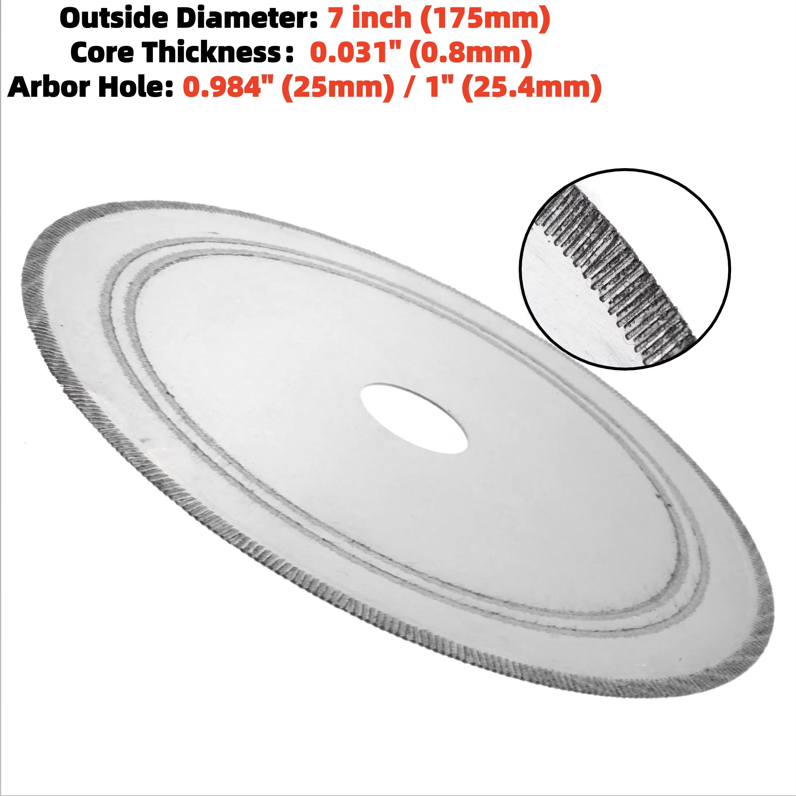 7" inch 175mm Notched Rim Diamond Lapidary Saw Blade Cutting Disc Arbor Hole 25mm/25.4mm 1" for Stone Jade Agate Gemstone
7" inch 175mm Notched Rim Diamond Lapidary Saw Blade Cutting Disc Arbor Hole 25mm/25.4mm 1" for Stone Jade Agate Gemstone