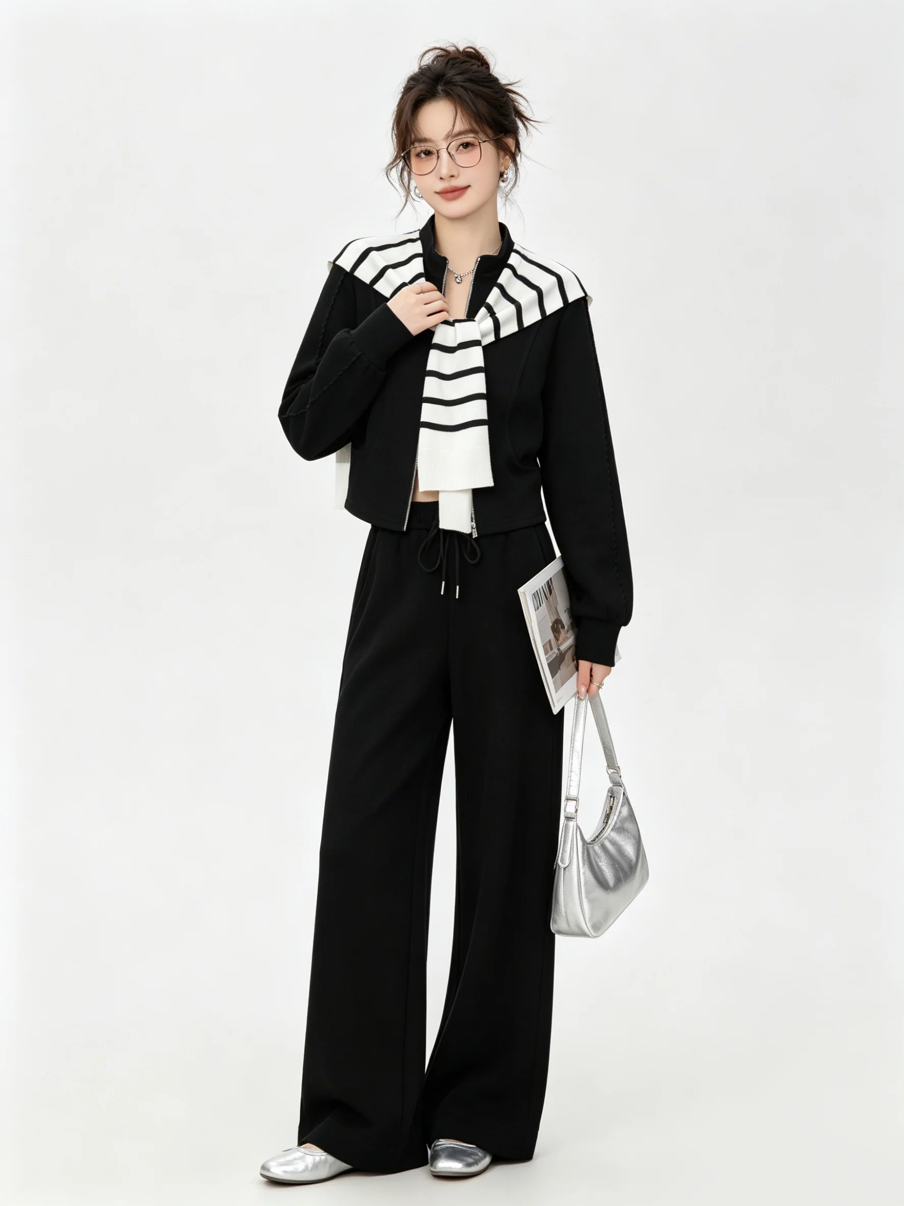 Skin-Friendly College Style Lazy Short Sweatshirt Cardigan Outerwear Spring Casual Wide Leg Pants Shawl Set Loose Fit Spring
Skin-Friendly College Style Lazy Short Sweatshirt Cardigan Outerwear Spring Casual Wide Leg Pants Shawl Set Loose Fit Spring