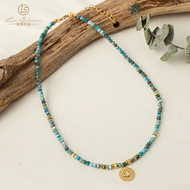 Ins Vintage Natural Blue Apatite Beaded Chain Titanium Steel Pendant Natural Turquoise Clavicle Necklace Party Gift Jewelry
Ins Vintage Natural Blue Apatite Beaded Chain Titanium Steel Pendant Natural Turquoise Clavicle Necklace Party Gift Jewelry