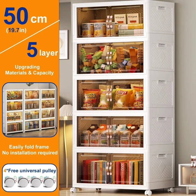 Storage Bins with Lids - 5 Tier Folding Storage box with Doors and Wheels, Collapsible Plastic Storage Bins for Closets, Stackab
Storage Bins with Lids - 5 Tier Folding Storage box with Doors and Wheels, Collapsible Plastic Storage Bins for Closets, Stackab
